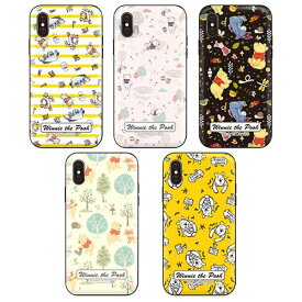 TR クマのプーさん iPhone Galaxy ケース カバー スマホケース Winnie the Pooh Pattern Card Mirror Bumper IC Suica カード収納可能