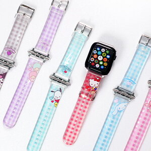ST SANRIO Characters Clear Apple Watch Band AbvEHb` oh NAoh xg 45mm 44mm 42mm 41mm 40mm 38mm xg voh AbvEHb`oh MNV[ EHb` 20mm rvXgb