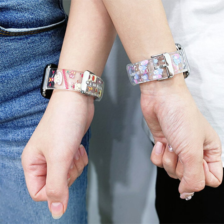 楽天市場 St Sanrio Characters Clear Apple Watch Band アップルウォッチ バンド クリアバンド ベルト 45mm 44mm 42mm 41mm 40mm 38mm ベルト 時計バンド アップルウォッチバンド 腕時計ストラップ リアーナ