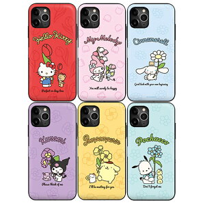 79 N~ n[LeB }CfB ||v Vi[ |`bR iPhone Galaxy P[X Jo[ X}zP[X Sanrio TI Characters FLOWER ver2 Magnetic Card Door Bumper IC Suica J[h