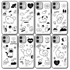 TR 猫子犬パッチ iPhone Galaxy マグネット カード ドア バンパー ケース カバー スマホケース CAT PUPPY PATCH MAGNET CARD DOOR BUMPER CASE COVER カード2枚が収納できる実用性 ミラーが入っております。