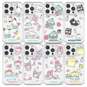 TI iPhone Galaxy J[h n[h P[X Jo[ X}zP[X oX SANRIO BATH CARD CLEAR HARD CASE 1[łp TR
