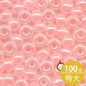 MIYUKI シードビーズ 特大 6/0 約4mm #517 ベビーピンク(セイロン中染) 100グラムバラ (20グラムパック×5個) 約1,200粒入り ミユキビーズ