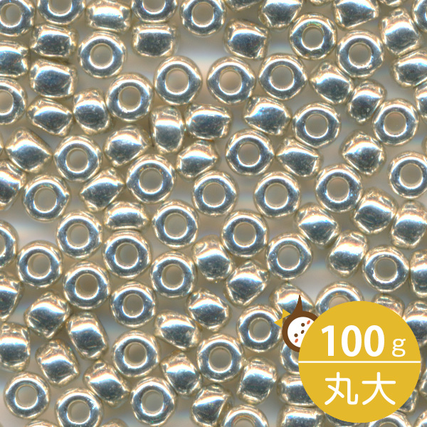 MIYUKI シードビーズ 丸大 約3mm #181 シルバー(外銀メッキ) 100グラムバラ (20グラムパック×5個) 約3,900粒入り ミユキビーズ
