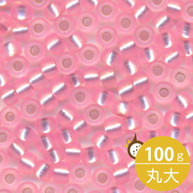 MIYUKI シードビーズ 丸大 8/0 約3mm #22 ライトピンク(クリスタル銀引着色) 100グラムバラ (20グラムパック×5個) 約3,900粒入り ミユキビーズ