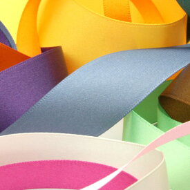 サテンリボン 両面ポリエステル 手芸 服飾 ラッピング FUJIYAMA RIBBON