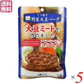 【4/20(土)限定！楽天カードでポイント5倍！】大豆ミート ソイミート ハンバーグ 三育フーズ てり焼き野菜大豆バーグ 100g 5個セット 送料無料