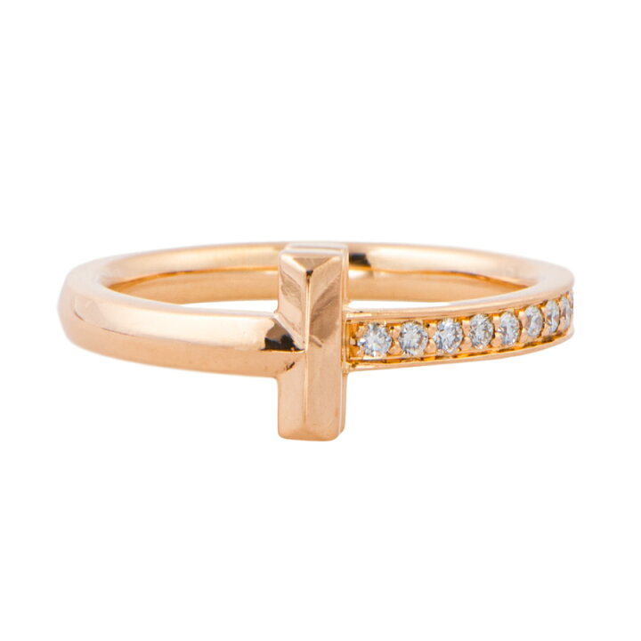 楽天市場】TIFFANY&Co. ティファニー T ワン リング・指輪 11号 ピンク  