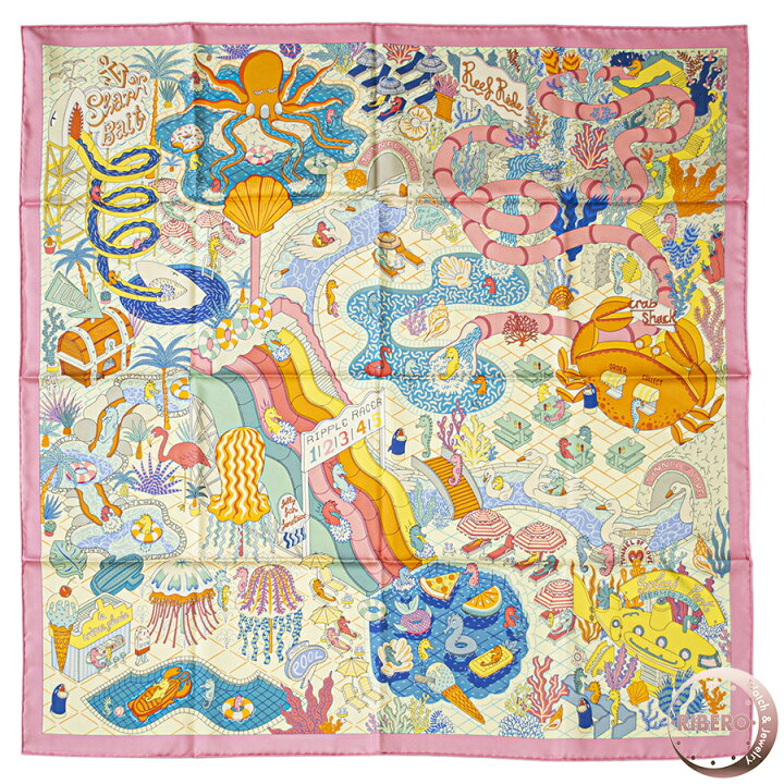 楽天市場】HERMES エルメス カレ90 Double face Splash Park ダブル  