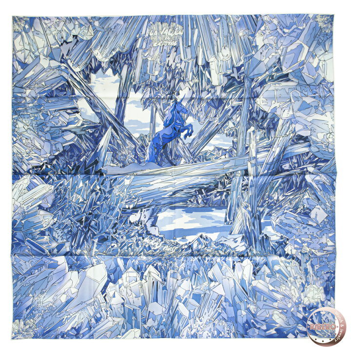 楽天市場】HERMES エルメス カレ90 La Vallee de Cristal ラ・ヴァレ  