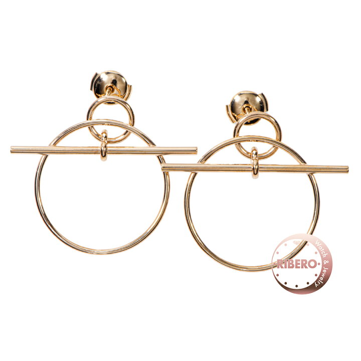 楽天市場】HERMES エルメス ループ PM H105117B ピアス イヤリング  