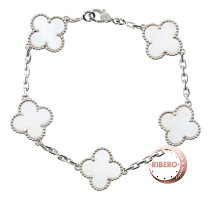 VanCleef & Arpels(ヴァンクリーフ&アーペル) ブレスレット新品同様  ヴィンテージ アルハンブラ ブレスレット VCARF48400 K18WG×マザーオブパール 5Pモチーフ