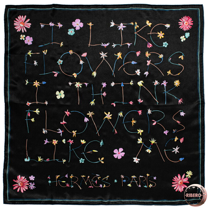 楽天市場】【未使用】HERMES エルメス カレ70 I Like Flowers アイ  