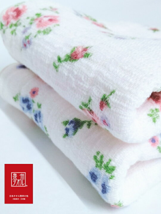 楽天市場】ローズシフォン ハンカチ 25×25cm 泉州 日本製 ローズ柄  