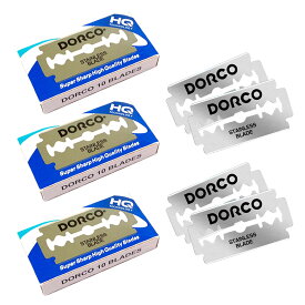 ＼店内全品★P10倍！／【楽天1位】感動深剃り 両刃 替刃 一枚刃 カミソリ Dorco ST-300 30枚セット（片刃60刃） ストレート 両刃剃刀 剃刀 ドルコ NEW PLATINUM ST300 正規品 メーカー保証付き ギフト