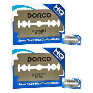 \店内全品★P10倍!/【感動切れ味】両刃 替刃 一枚刃 カミソリ Dorco ST300 200枚セット(片刃400刃) ストレート 両刃 剃刀 かみそり おすすめ ドルコ NEW PLATINUM ST-300