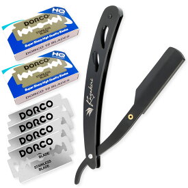 ＼店内全品★ポイント10倍！／【楽天1位】カミソリ 剃刀 プロ理容師監修 感動深剃り 替刃40刃（20枚）付き 髭剃り 顔剃り 男性 メンズ 眉毛 フェイス ボディ スネ毛 ムダ毛 産毛 一枚刃 I字 L字 かみそり シェーバー ブラック シルバー Kazakiri カザキリ