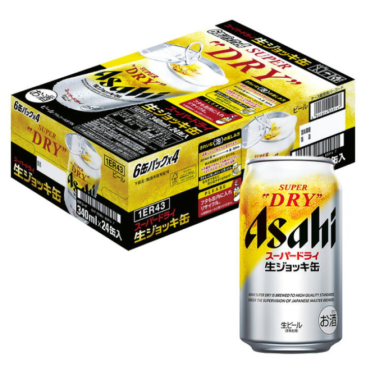 楽天市場】[ケース] アサヒ 生ジョッキ缶 スーパードライ 340ml×24本 