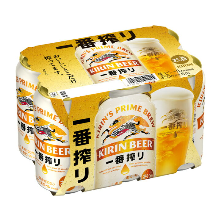 楽天市場】[6缶パック] キリン 一番搾り 350ml缶×6本 [2月製造] 【 お 