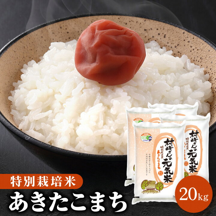 楽天市場】令和6年産 特別栽培米 20kg（5kg×4袋）秋田県大潟村産  