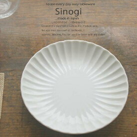 和食器 しのぎ 白い食器 白磁 前菜プレート 丸皿 18cm うつわ 日本製 おうち 十草 ストライプ