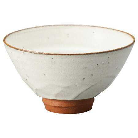 11. らいすぼーる 白釉しのぎ ご飯茶碗 大