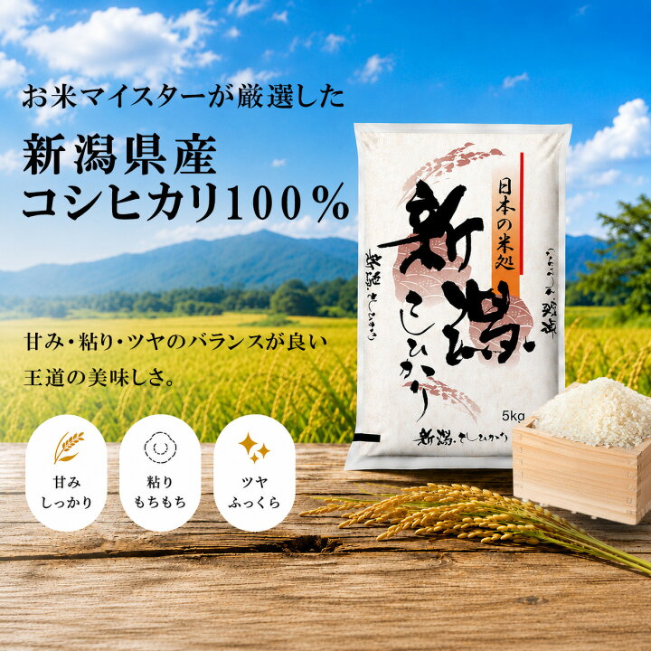 楽天市場】令和7年 新潟県産 コシヒカリ 5kg / 10kg お米 米 送料無料 