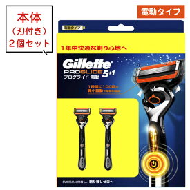 ジレット プログライド 電動 ホルダー 本体 2個 2枚 2本 刃付き 5枚刃 ジレット gillette 髭剃り ひげ剃り ひげそり カミソリ プログライド 電動 T字カミソリ ホルダー ジレット お試しセット トライアル 送料無料 純正 純正品