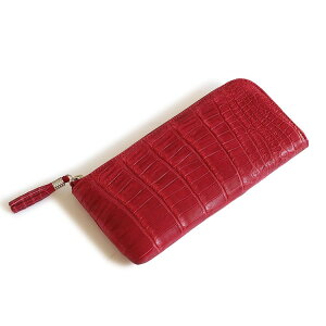 スモール クロコダイル ポロサス 財布 長財布 薄い 極薄 レディース 30代 40代 50代 60代 キャッシュレス コンパクト 日本製 スモールクロコダイルL字ファスナー長財布ソッティ レザー 革 ギフ
