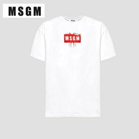 MSGM（エムエスジーエム）Tシャツ【メンズ】【白/ホワイト】【3040MM1082170982901】【2021年春夏新作】【ロゴTシャツ】【フロントロゴ】