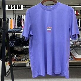 MSGM（エムエスジーエム）Tシャツ【メンズ】【パープル】【3040MM10721709832】【2021年春夏新作】【ロゴTシャツ】【フロントロゴ】