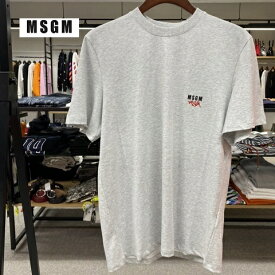 MSGM（エムエスジーエム）Tシャツ【メンズ】【グレー】【3040MM16321709830】【2021年春夏新作】【ロゴTシャツ】【フロントロゴ】