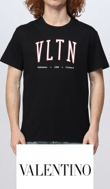 VALENTINO(ヴァレンティノ) プリントコットンTシャツ【メンズ】【黒/ブラック】【2v3mg13d96s】【VLTN】【ロゴプリント】【ワンポイント】【インナー】【Tシャツ】【半袖】