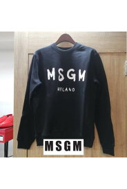 MSGM（エムエスジーエム）ブラッシュロゴスウェット/トレーナー【メンズ】【BLACK/ブラック】【3340MM513】【裏起毛】【長袖】【トレーナー】【ブラッシュロゴ】