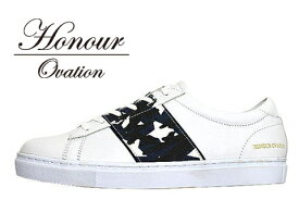 Honour Ovation(アナーオベーション) レザーデザインスニーカー【メンズ】【White/白】【Denim/Camouflage/Star】【4040】【2018春夏新作】【雑誌OCEANS・WOOFIN' 掲載ブランド】【ローカット】【デニム】【星】【カモ柄】【シューズ/ブーツ】【送料無料】