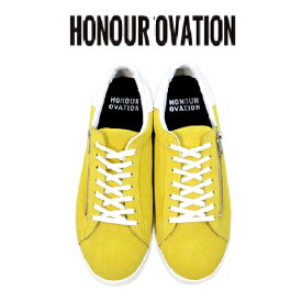 Honour Ovation(アナーオベーション)ローカットジップデザインスニーカー【メンズ】【黄色/イエロー】【5080-Yellow】【5080】【雑誌OCEANS・WOOFIN' 掲載ブランド】【サイドジップデザイン】【シューズ/スニーカー】【ユニセックス】【送料無料】