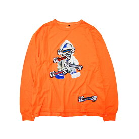 STARLEAN （スターリアン）プリントロングTシャツ【メンズ】【HAND BABY PATCH LONG T-SHIRT】【ORANGE/橙/オレンジ】【赤ちゃん】【クルーネック】【長袖/ロンT】【ラウンド/丸首】【正規品】【メンズ/ユニセックス】【送料無料】