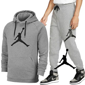 ◆ヨーロッパよりお届け◆【Jordan/ジョーダン/JORDAN JUMPMAN LOGO HOODIE & PANTS 】メンズ◆ジャンプマンxロゴのパーカー＆パンツの上下セットアップ◆グレー◆S〜3XLまで◆バスケダンススウェット BQ8646-091 CQ7752 063