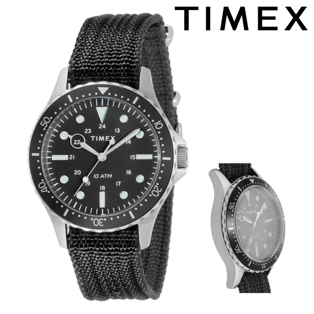 送料無料 タイメックス 腕時計 超定番 ネイビーＸＬ TW2T75600 メンズ ファブリック TIMEX クリスマス ミネラルガラス PO10 ステンレススチール お買得