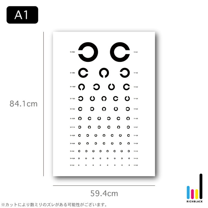 楽天市場】VISION TEST タイポグラフィー アート プリント ポスター A1 