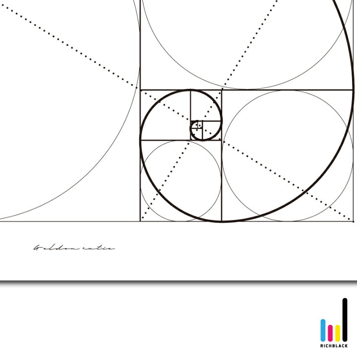 楽天市場 全3色 黄金比 Golden Ratio アート ポスター A1 幾何学模様 ジオメトリック 柄 シンプル モノクロ モノトーン 白黒 フレーム ミニマル デザイナーズ インテリア インテリアアート オブジェおしゃれ モダン レトロ 男前インテリア Richblack 01