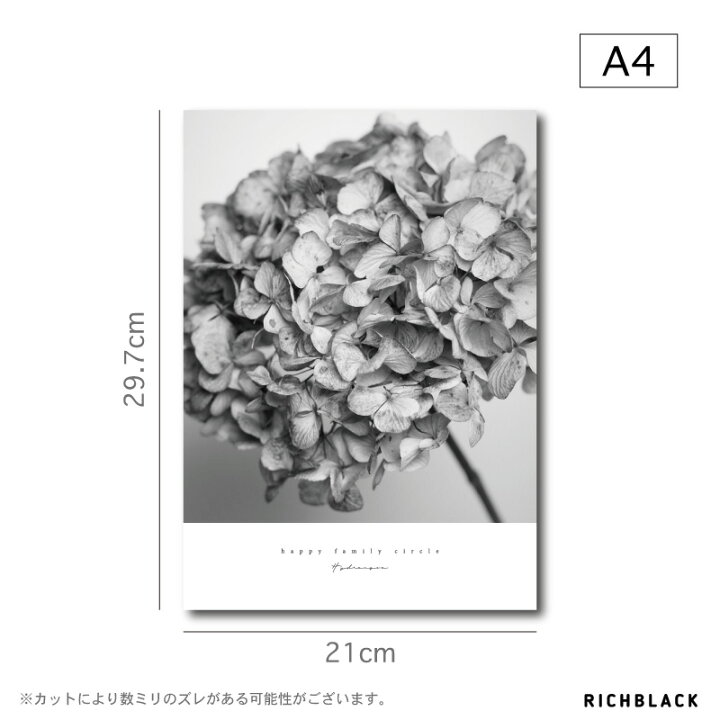 楽天市場 紫陽花 花言葉 モノクロ ポスター アジサイ アートポスター 北欧 韓国 カフェ インテリア ドライフラワー お花 モノクロ 白黒 名言 英語 リビング 玄関 ウェルカム おしゃれ かわいい Richblack 01