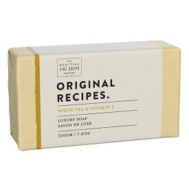 SCOTTISH FINE SOAPS（スコティッシュファインソープ）オリジナルレシピ ソープ220g【ホワイトティー＆ビタミンE】スコットランド製 固形せっけん 固形石鹸 固形石けん 手洗い用 洗面所 洗面台 泡立ち トリプルミルド製法 高品質 プレゼント ギフト 贈り物