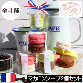 サボネリー【マカロンソープ（固形石鹸）2個セット】SAVONNERIE DE BORMES フランス製 固形ソープ 固形せっけん 固形石けん 手洗い スイーツ 本物そっくり デザート 子供 こども ちょっとしたプレゼント 香り アロマ 女性 男性 ギフト プレゼント 贈り物 プチギフト