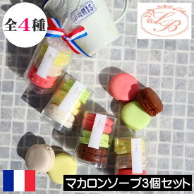 サボネリー【マカロンソープ（固形石鹸）3個セット】SAVONNERIE DE BORMES フランス製 固形ソープ 固形せっけん 固形石けん 手洗い スイーツ 本物そっくり デザート 子供 こども ちょっとしたプレゼント 香り アロマ 女性 男性 ギフト プレゼント 贈り物 プチギフト