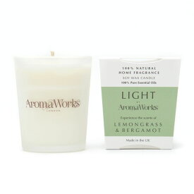 Aroma Works（アロマワークス）【グラス入りキャンドルS】アロマキャンドル イギリス製 ロンドン 英国 ヨーロッパ フレグランスキャンドル ピュアエッセンシャルオイル 爽やか フレッシュ 天然 自然 輸入 デザイン 女性 男性 ギフト プレゼント 贈り物