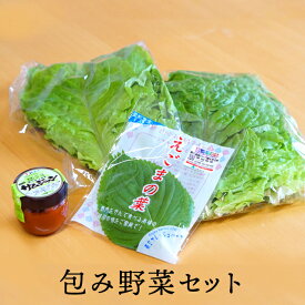 包み野菜セット サンチュ エゴマ チシャ味噌 焼肉セット 【李朝園】