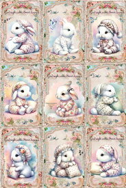 新入荷 生地 うさぎ ウサギ柄 ブロックデザイン ハンドメイド素材 クラフト アップリケ