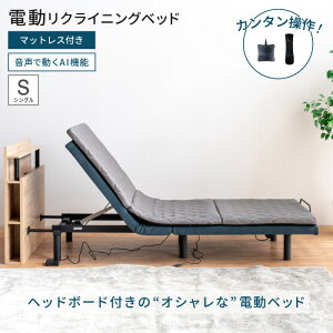 電動ベッド リクライニングベッド マットレス付き 音声操作 電動ベッド リモコン付き 介護用ベッド リクライニングベッド ライト付き