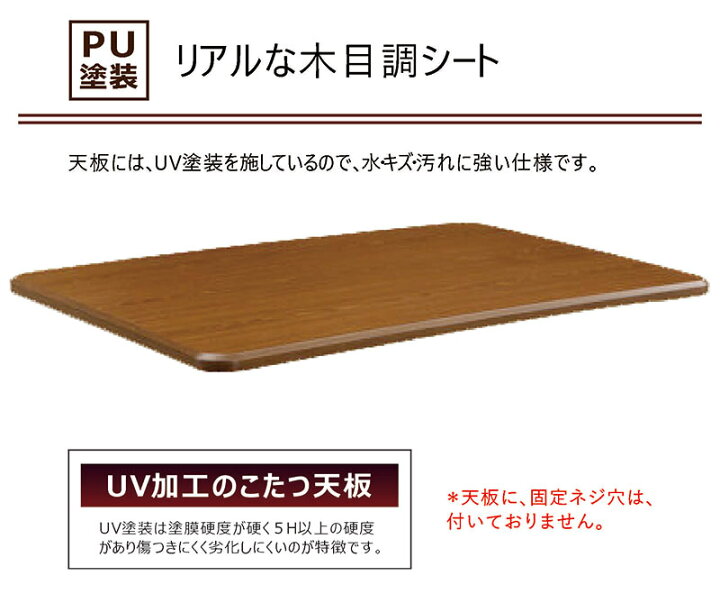 楽天市場】こたつ天板 のみ 長方形 幅120cm 120×80 家具調こたつ 